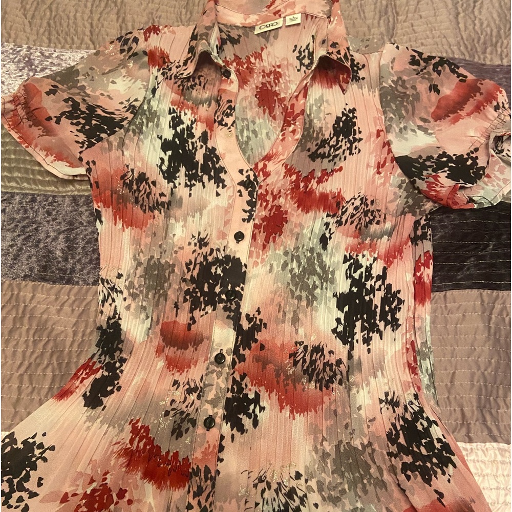 Ladies large Cato pink, black, gray, burgundy s/s blouse